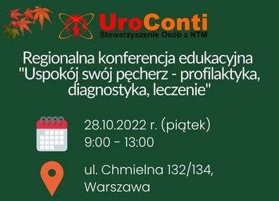 Konferencja „Uspokój swój pęcherz” – Warszawa